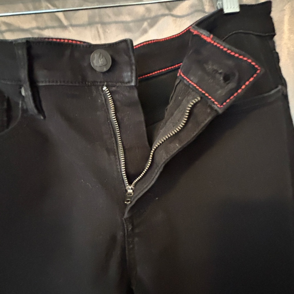 Fried Denim 
black men’s jeans, slim fit size 34x30 stretchy 5pockets zipper fly